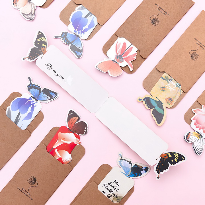 Bộ 10 cái BookMark con bướm, Giấy ghi chú Note Bookmark thiết kế hình bướm dễ thương, xinh xắn giao mẫu ngẫu nhiên