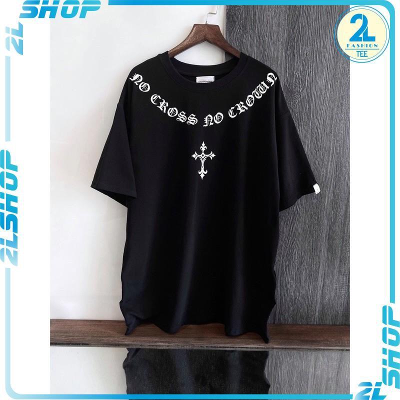 Áo thun unisex form rộng Nocross chữ thập trắng DCT - Áo phông nam nữ tay lỡ , chất cotton - Beshine Store