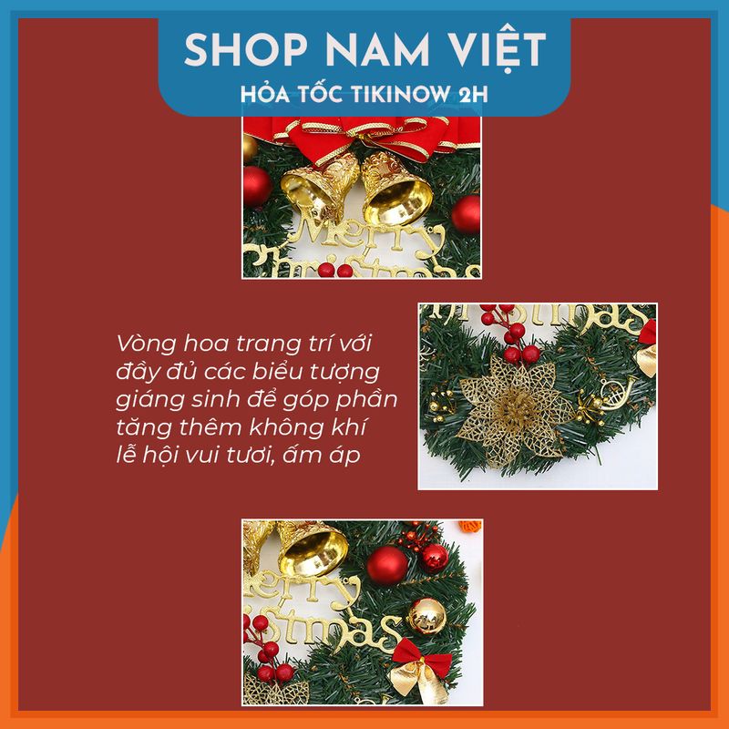 Vòng Hoa Nguyệt Quế Trang Trí Giáng Sinh