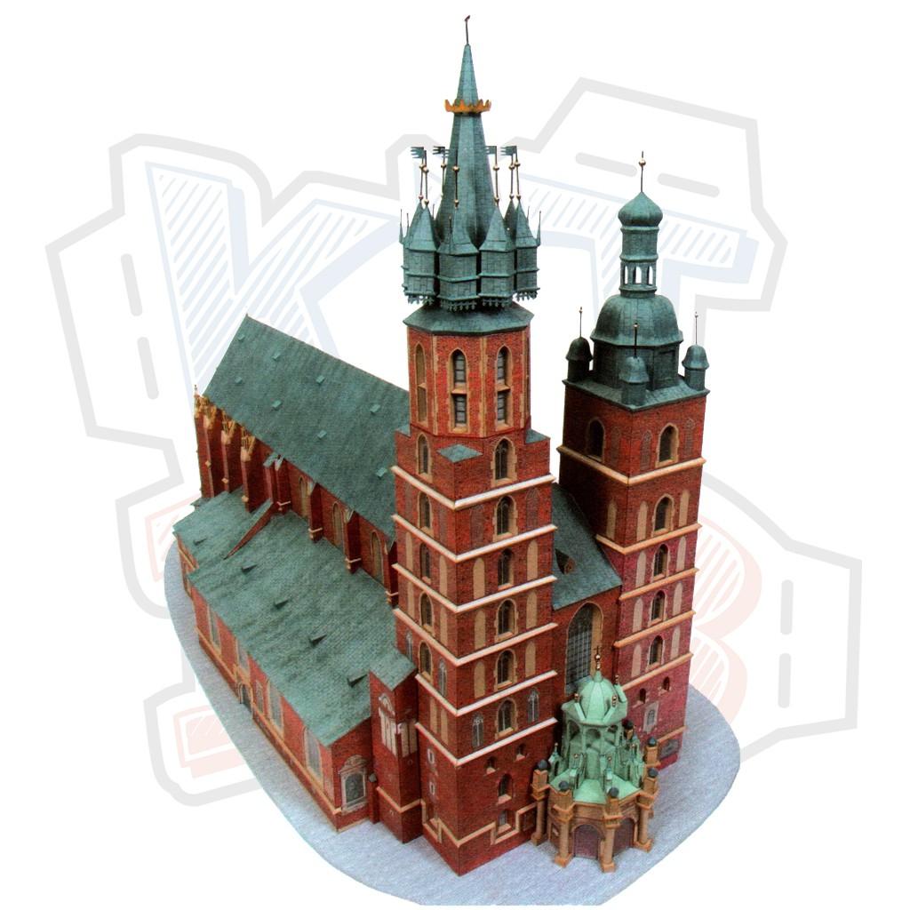 Mô hình giấy kiến trúc Kosciol Mariacki Krakow