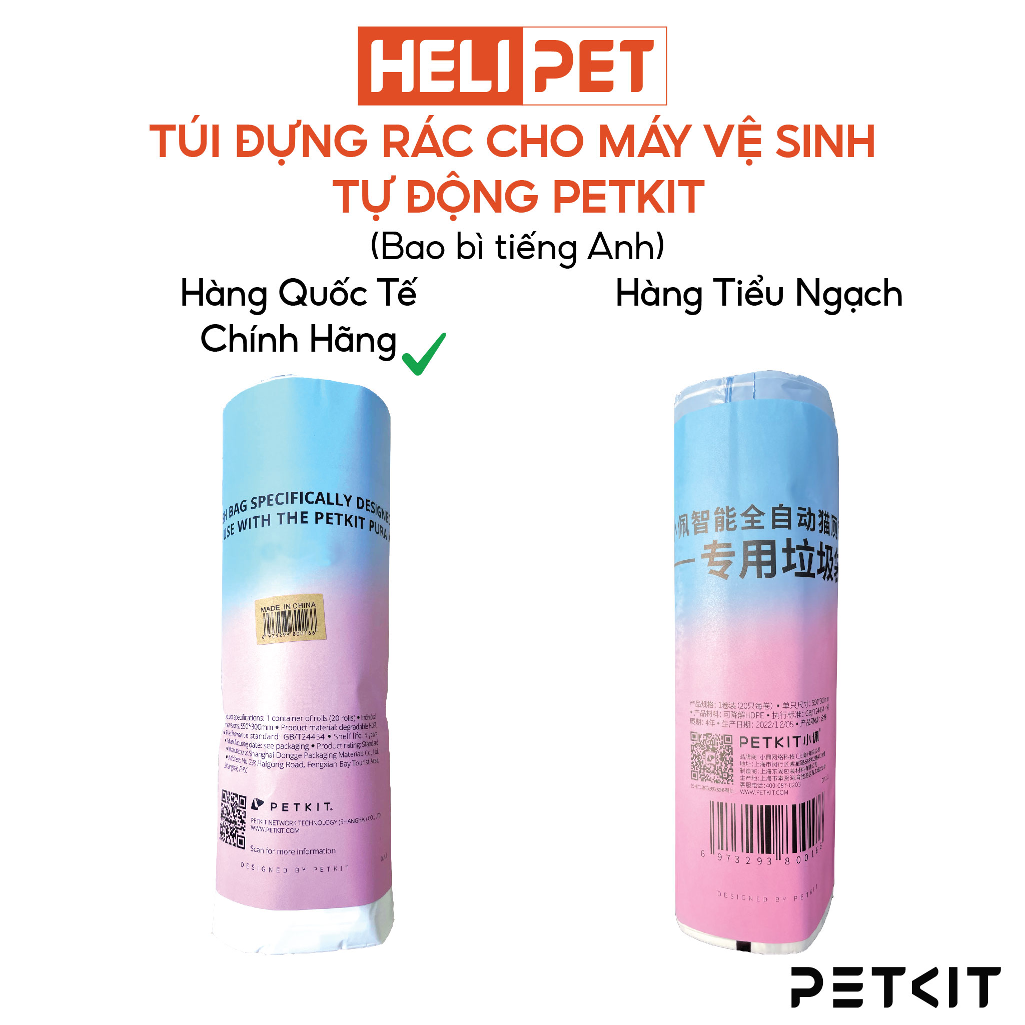 Túi Đựng Rác Dùng Cho Máy Vệ Sinh Tự Động Cho Mèo Pura X và Pura Max Petkit- HeLiPet