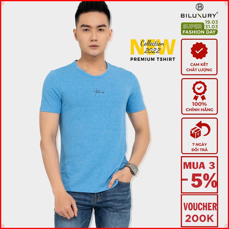 Áo Phông Nam Biluxury  (5APKH009XDU) Chất Vải Cotton, Spandex Cao Cấp, Kiểu Dáng  Trẻ Trung Lịch Lãm, Co Giãn 4 Chiều, Chống Nhăn,Thoáng Mát