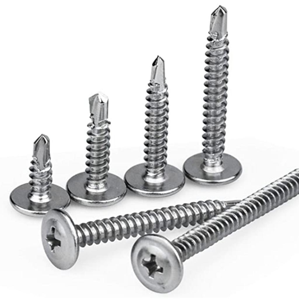 210pcs Self-Drilling Screws Kits 6 Sizes Phillips Head 13 19 25 32 38 50mm Screw Set Nail for Wood Home Garages Repair Tool