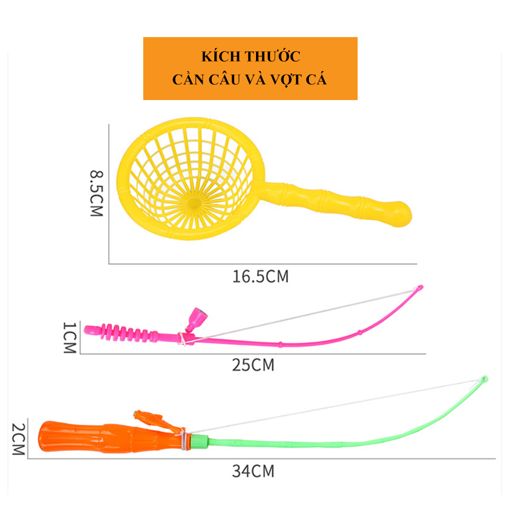 Bộ đồ chơi câu cá kèm phao và giỏ cho bé