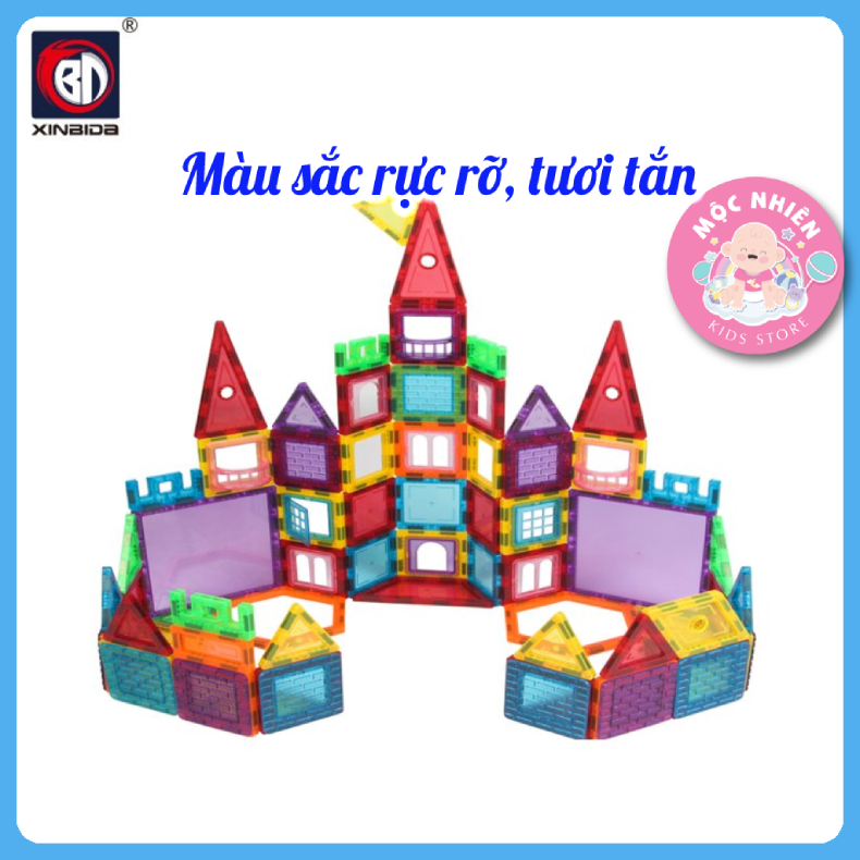 Đồ chơi xếp hình nam châm cầu vồng Magnetic Tiles chính hãng Xinbida an toàn cho bé từ 3 tuổi trở lên