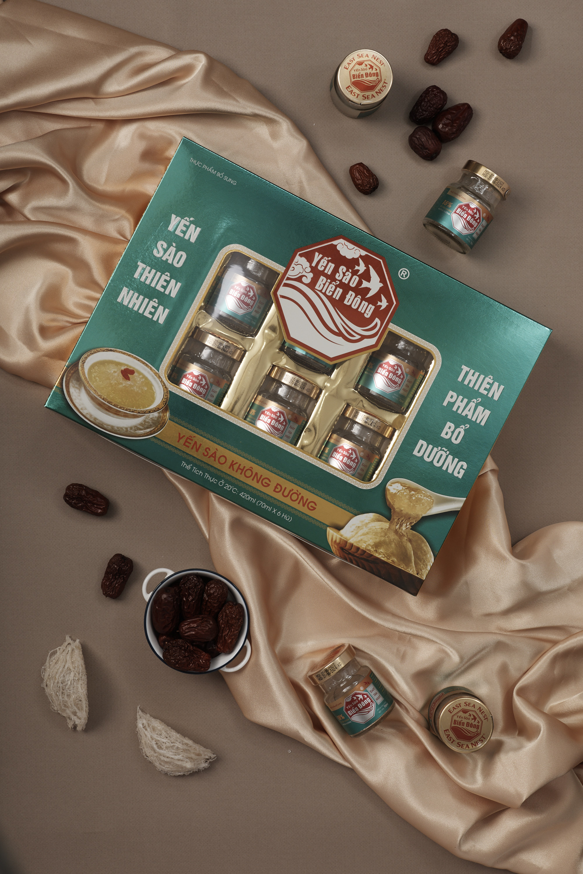 Yến Chưng Sẵn Không Đường YẾN SÀO EAST SEA NEST 15% Tổ Yến - Hộp 6 hũ x 70ml