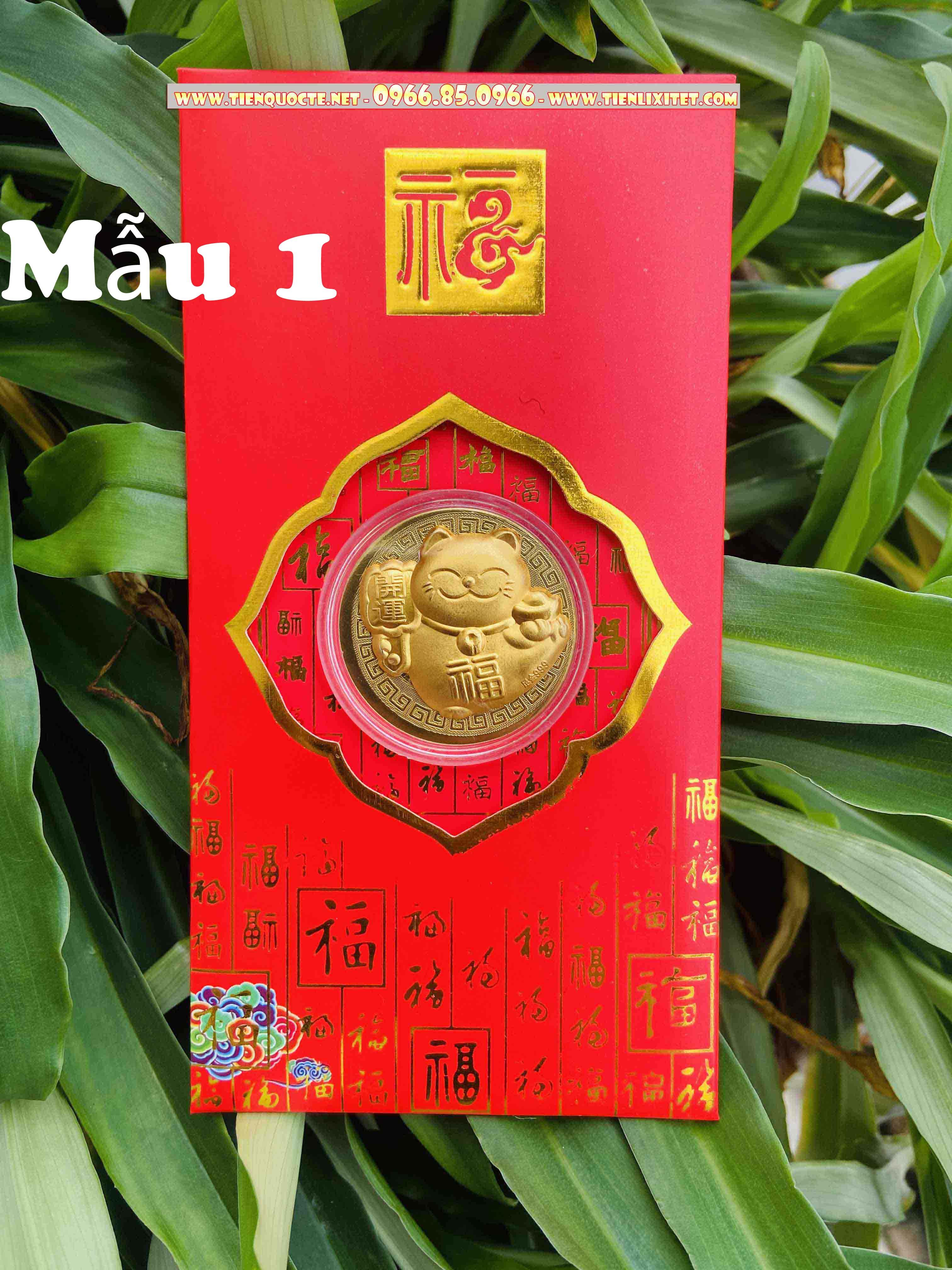 Bao lì xì Ti.ền 2023 Bao lì xì Mèo vàng Quý mão M1 LGLSC000635