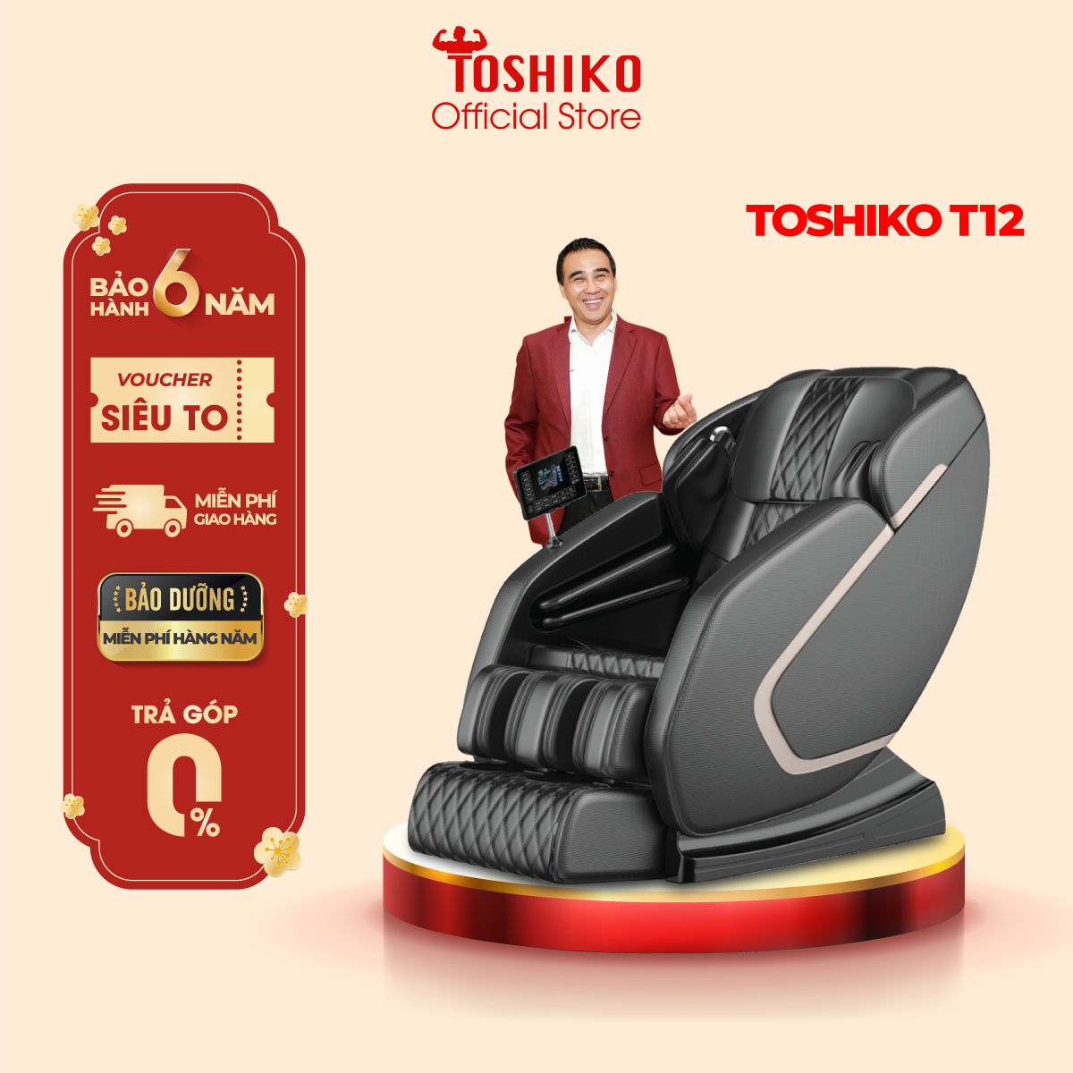 [Lắp đặt tại nhà] Ghế massage trị liệu toàn thân Toshiko T12