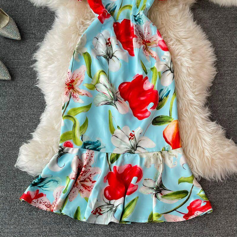 HÀNG NHẬP - ĐẦM BODY LỤA HOA ĐUÔI CÁ