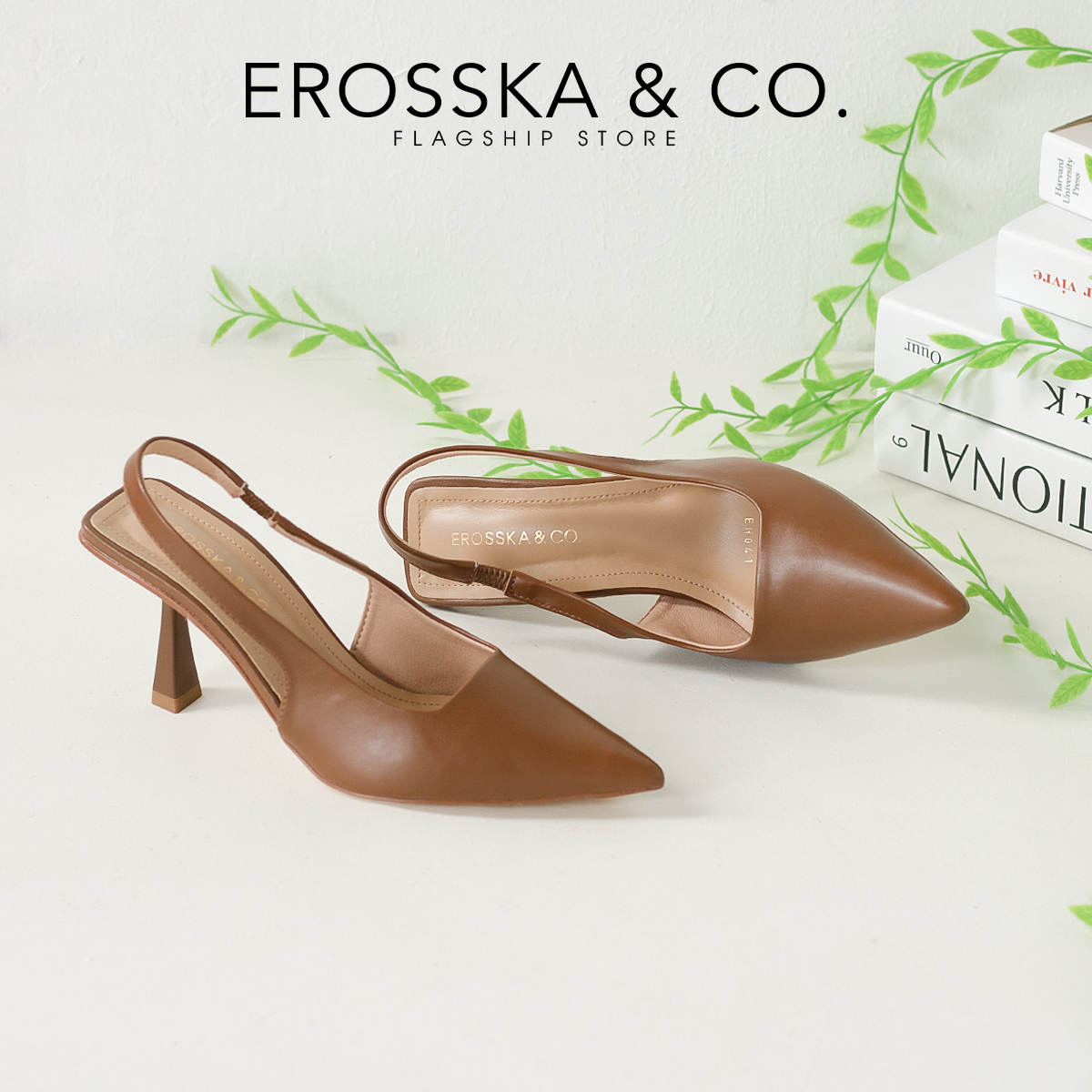 Erosska - Giày cao gót mũi nhọn phối dây cao 7cm _ EH041