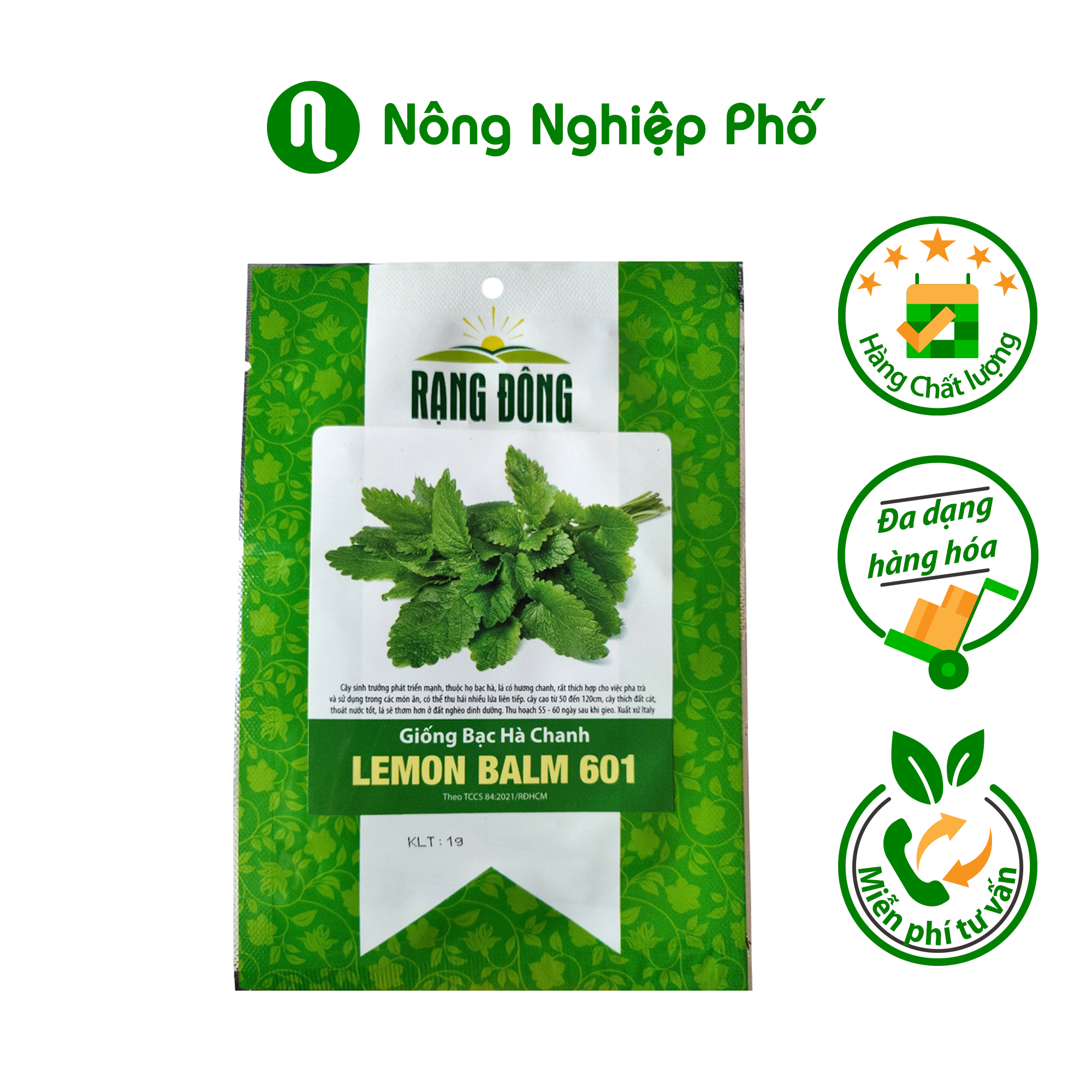 Hạt giống bạc hà chanh LEMON BALM 601 Rạng Đông