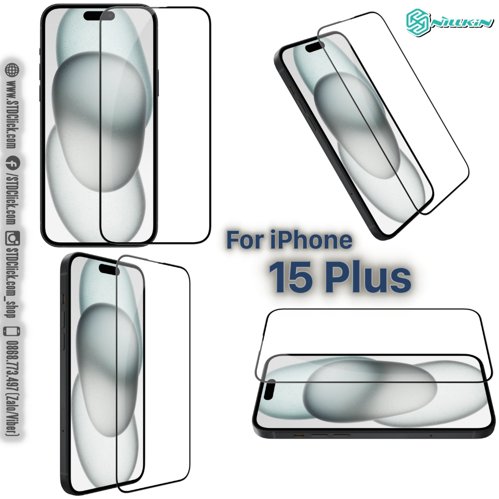 KÍNH CƯỜNG LỰC DÀNH CHO ĐIỆN THOẠI IPHONE 15 PLUS - 15 NILLKIN CP+PRO 2.5D