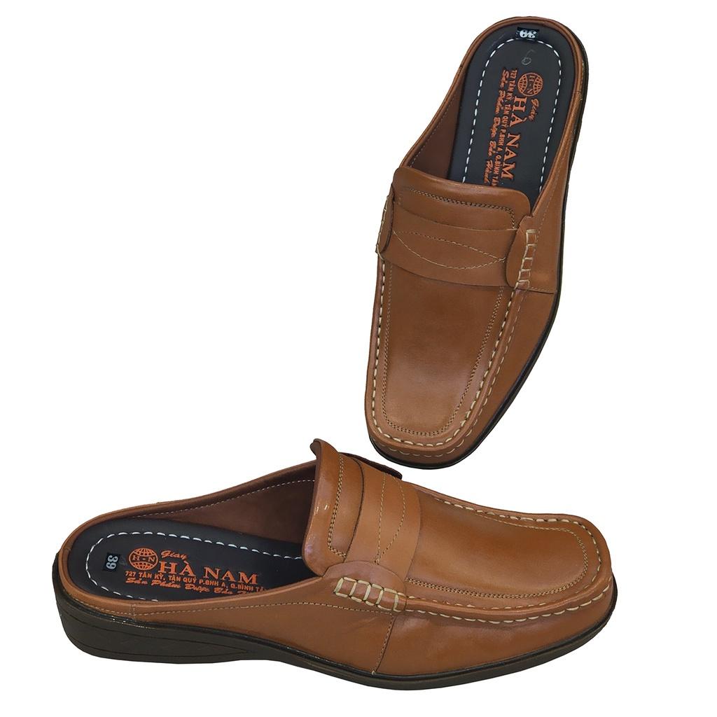 Dép Bít Mũi Nam Da Bò Thật TiTi ĐÔ Cao Cấp GSB2090d