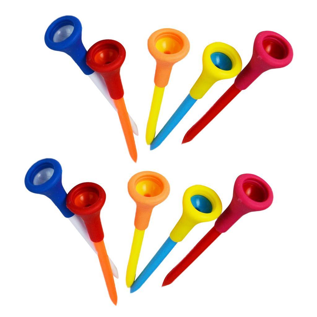 10 Pieces Rubber Cushion Top Golf Tees Set Random Color Reduce Hit Impact