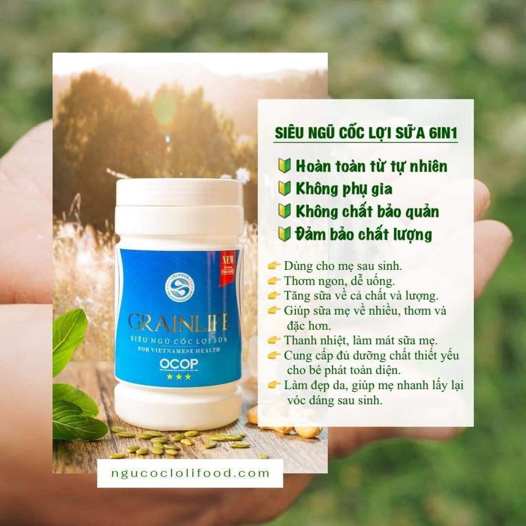 Siêu Ngũ Cốc Lợi Sữa 6IN1 Grainlife - 100% Hữu Cơ - Dành Cho Người Ít Sữa, Mới Sinh, Cần Bổ Sung Dinh Dưỡng - Hỗ Trợ Nuôi Con Bằng Sữa Mẹ - Chứng Nhận ATVSTP