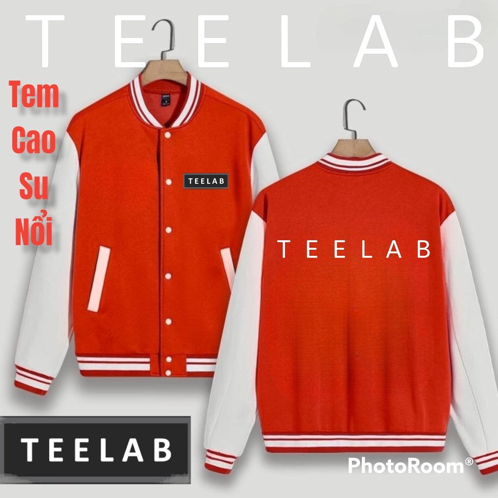 (Tem logo Cao Su chính hãng) Áo khoác TEELAB jacket Bomber Nỉ Bông unisex - Áo khoác Ullzang Basic có form rộng XL