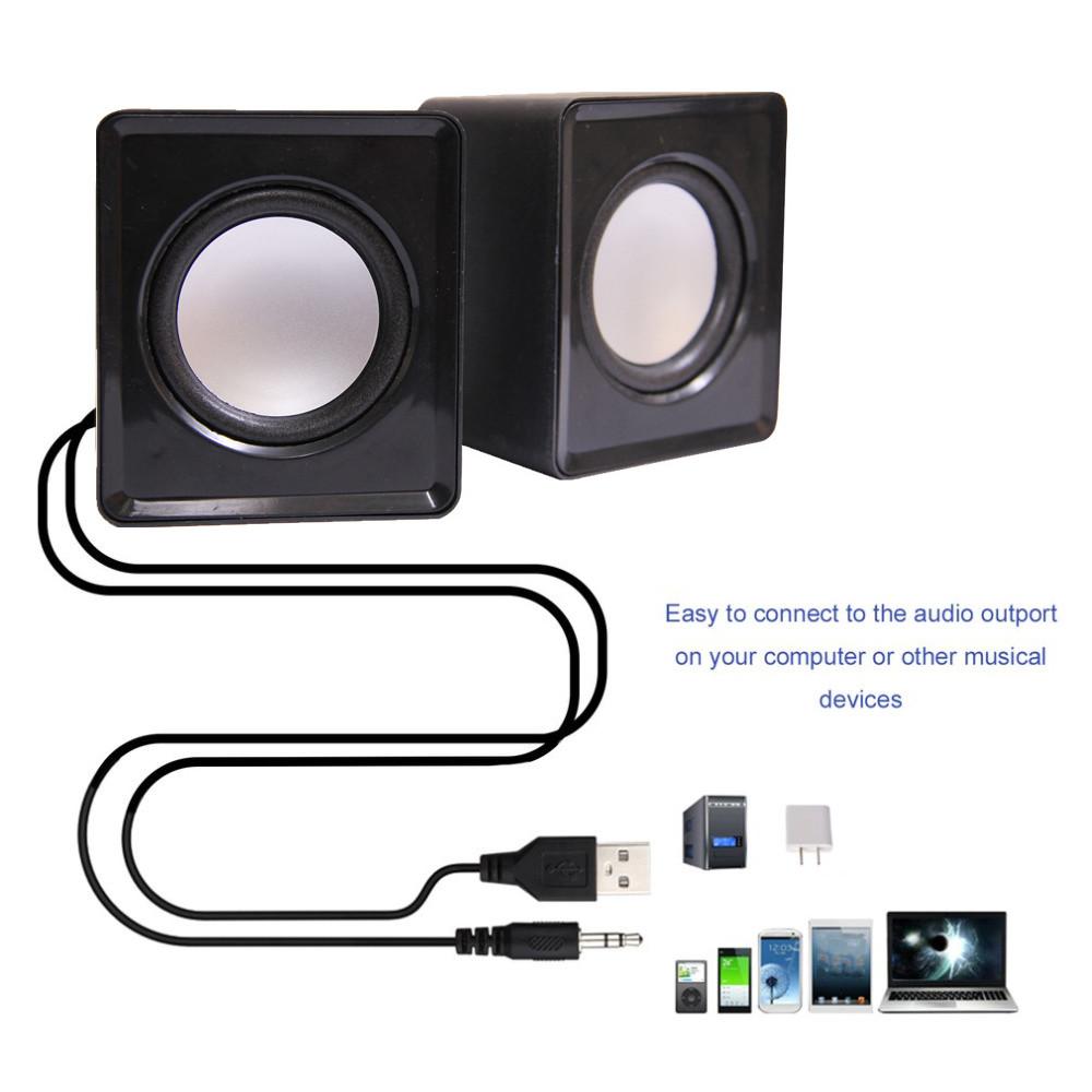 1 Cặp Loa Máy Tính Loa Siêu Trầm Âm Thanh Nổi 4D Bass Có Dây Cho Máy Tính Xách Tay Điện Thoại Thông Minh Máy Tính Để Bàn Máy Tính MP4 MP3 Màu Sắc: Đen
