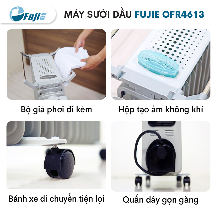 Máy Sưởi Dầu FujiE OFR4613 (2800W) - Hàng chính hãng