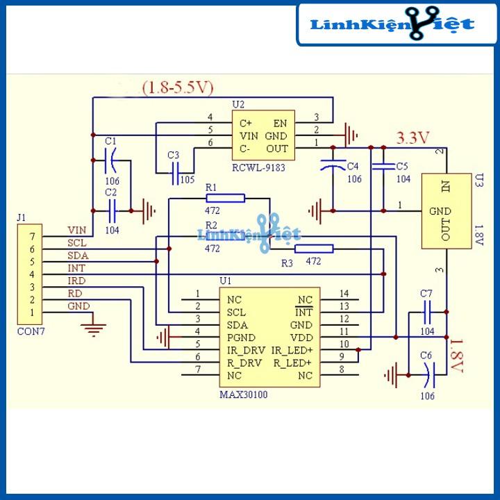 Module Cảm Biến Nhịp Tim Và Oxy Trong Máu MAX30100