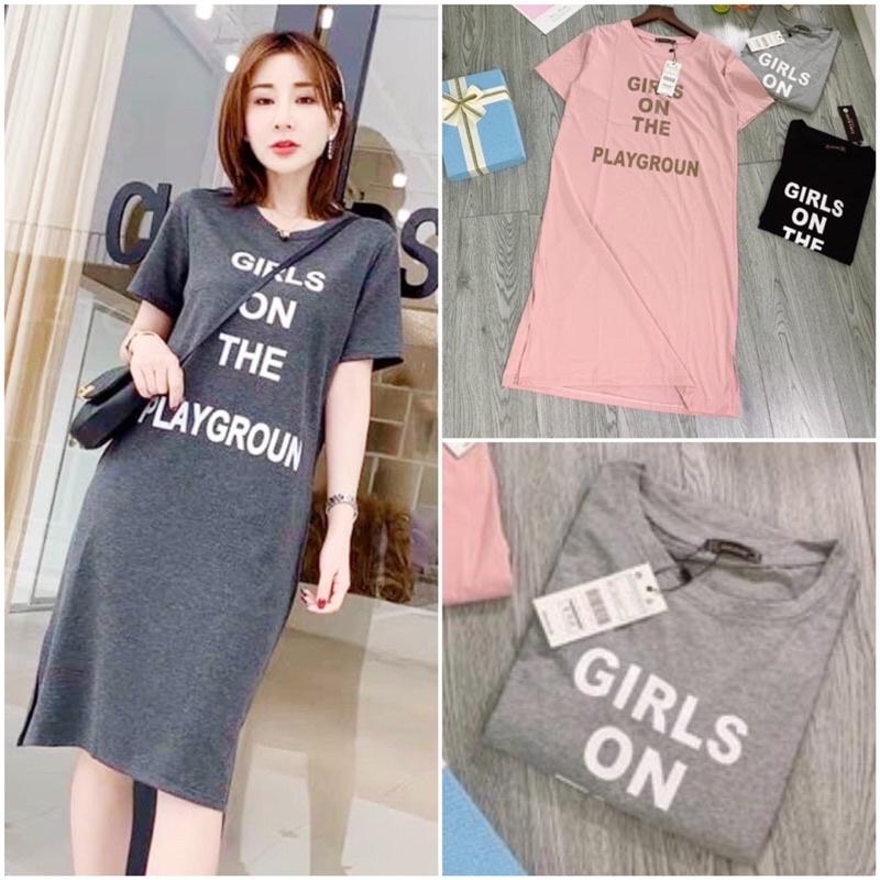 Đầm cotton dáng suông chữ GIRL sale