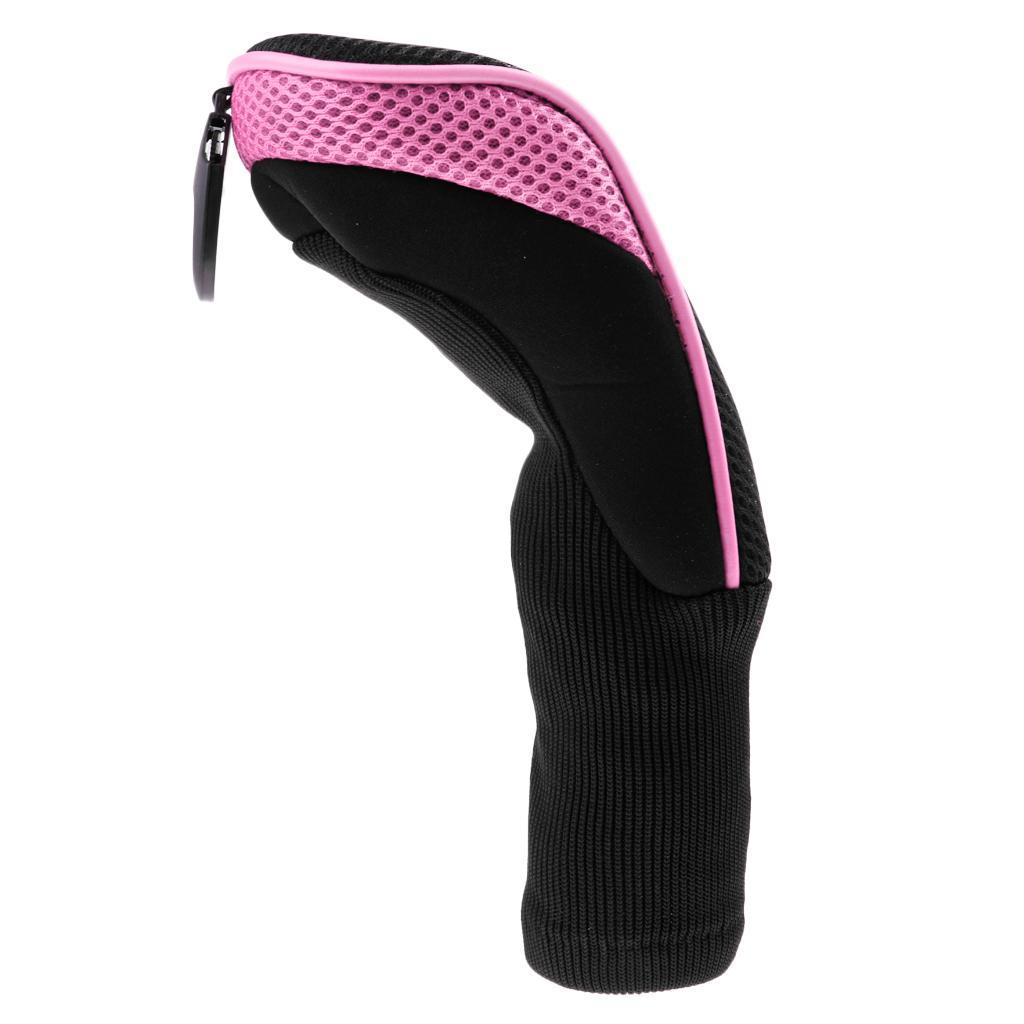 3pcs Long Neck Golf Club Head Cover Wood Headcover for  Women Black