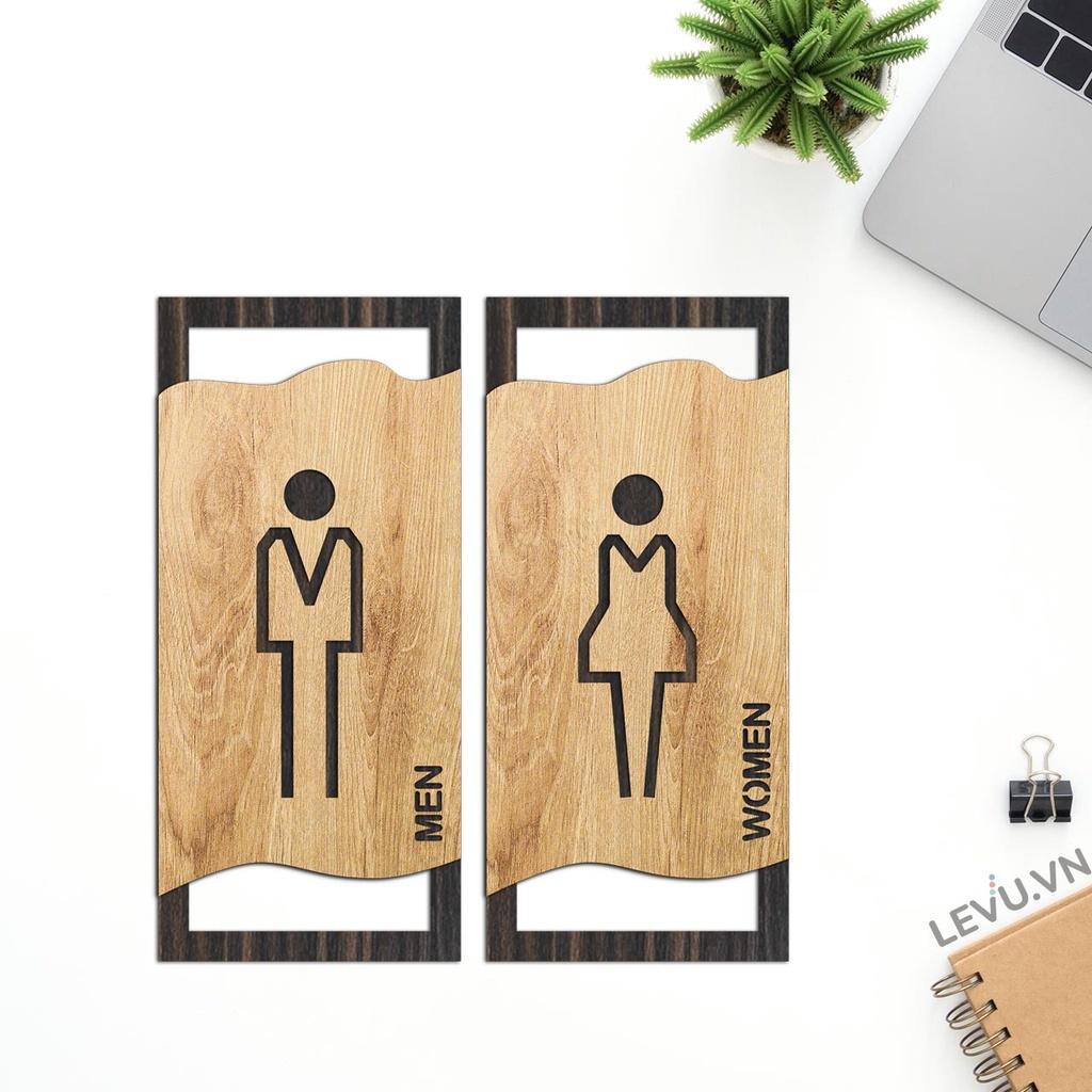 Bảng Toilet Gỗ Decor Vintage cao cấp LEVU TL24