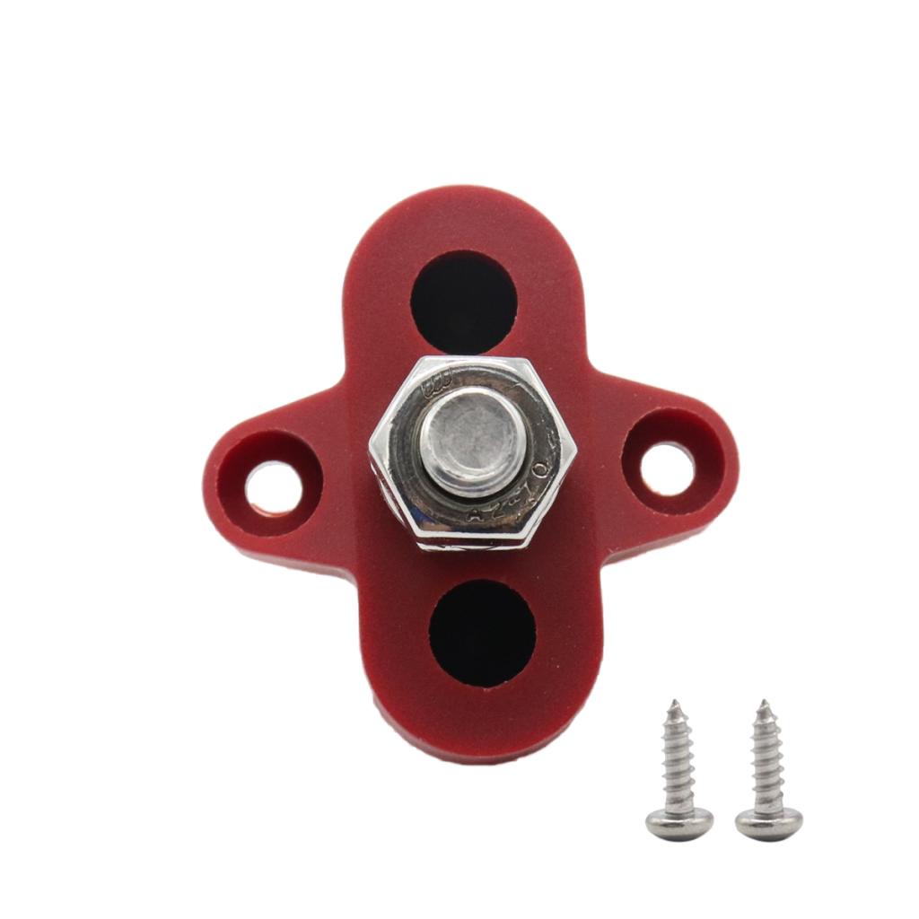 Red DC48V Single M8 Terminal Stud Bus Bar Power Distribution Box for Boat