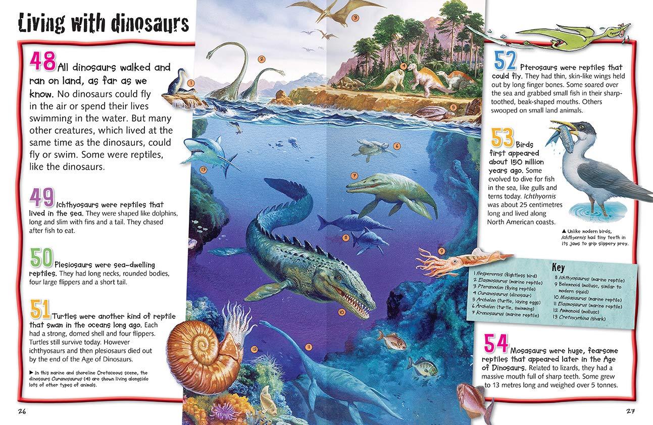 100 Facts Dinosaurs- T-Rex, Velociraptor, Prehistoric Science, Educational Projects, Fun Activities, Quizzes and More!