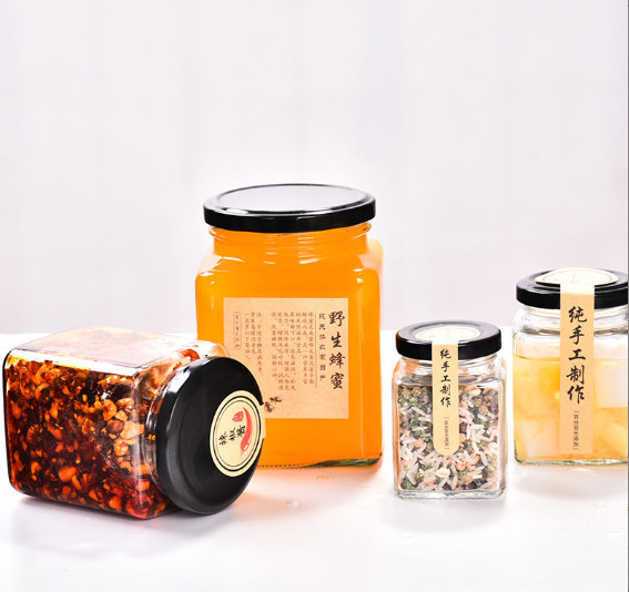 Hũ Thủy Tinh Gia Vị Vuông Nắp Thiết 280ml | 380ml | 500ml | 730ml , Tùy Chọn Dung Tích
