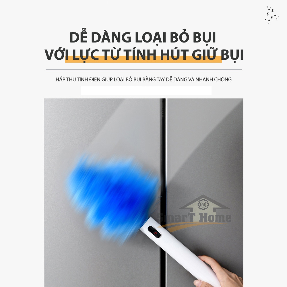 Chổi Lông Quét Bụi Tĩnh Điện Tự Động 360° LongTime Vệ Sinh Đa Năng Vệ Sinh Nhà Cửa , Nội Thất Ô Tô - Hàng Chính Hãng