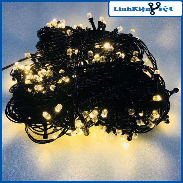 Led dây kim cương đen nhiều màu cuộn 20m điều khiển 8 chế độ trang trí ngoài trời