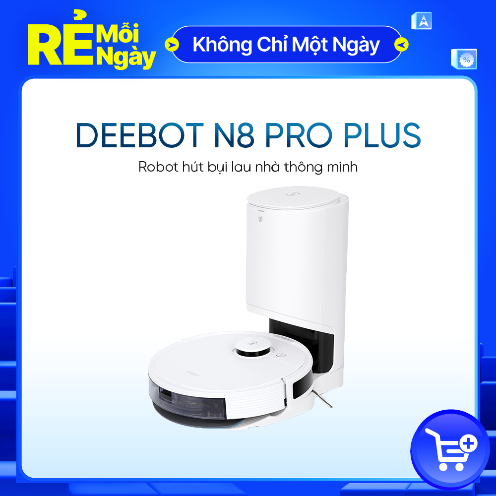 Robot hút bụi lau nhà Ecovacs Deebot N8 Pro Plus – Lực hút Max 2600Pa – Bản Quốc Tế – Hàng Chính Hãng- BH 18 tháng