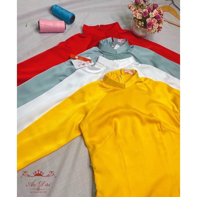 ÁO DÀI TRUYỀN THỐNG TRƠN XANH PASTEL