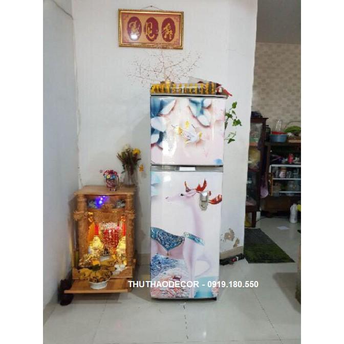 Decal dán tủ lạnh HƯƠU TÀI LỘC