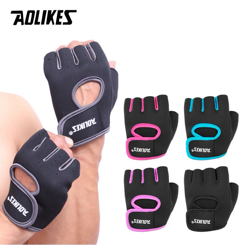 Găng Tay hở ngón tập gym Nam - Nữ Aolikes 1678