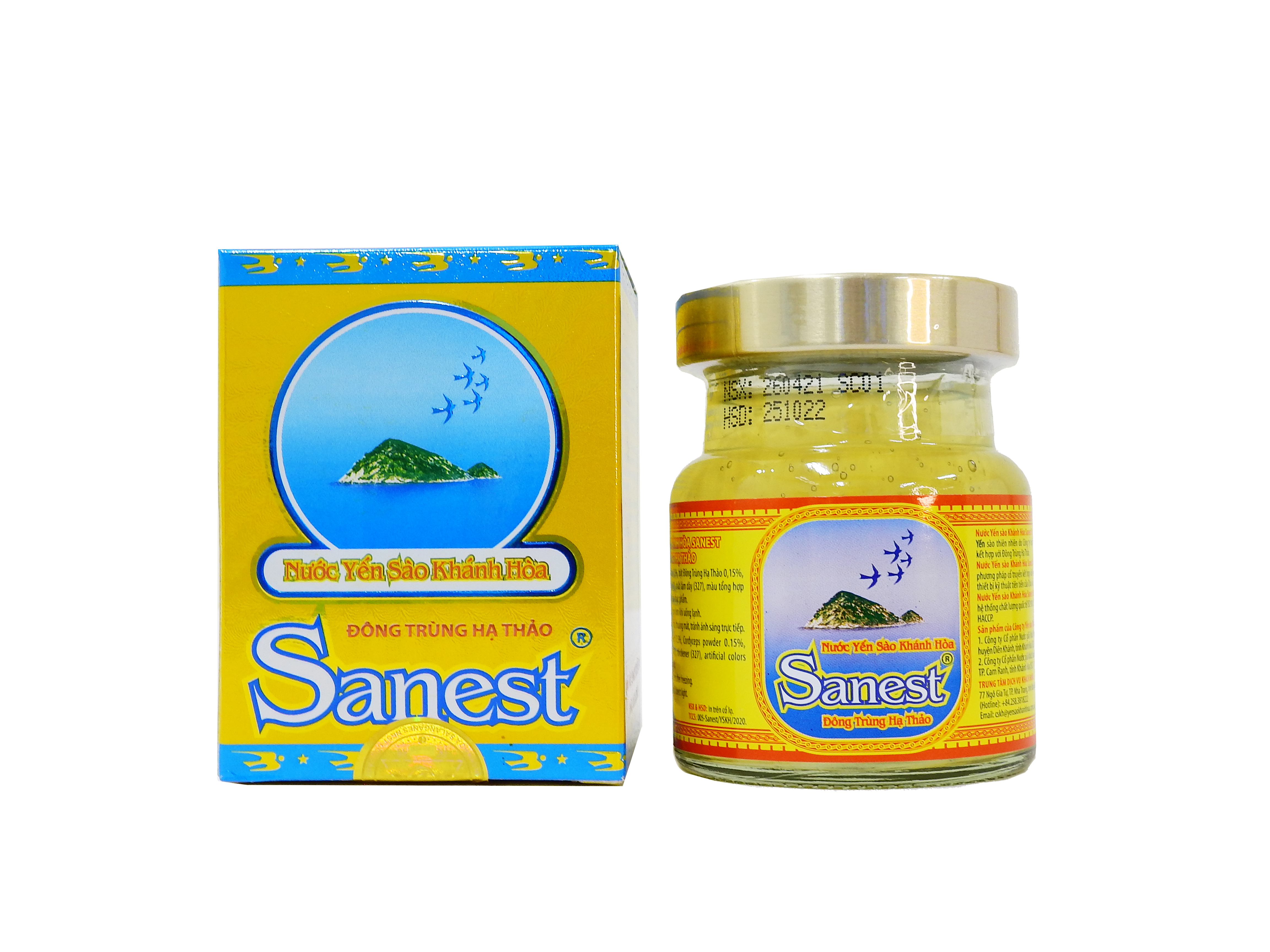 [Combo 15 lọ] Nước Yến sào Khánh Hòa Sanest Đông trùng hạ thảo đóng lọ 70ml - 005