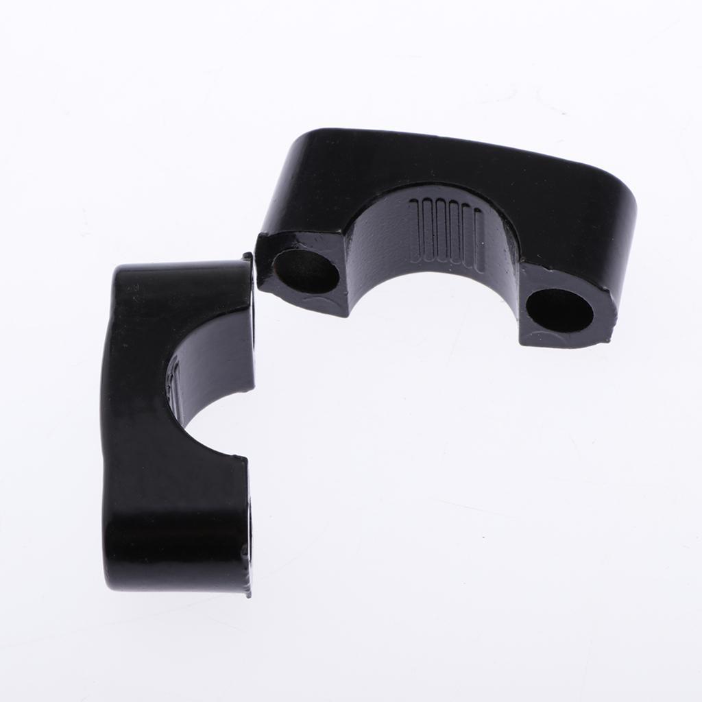 2X 22mm Black Handlebar Bar Mount Riser Clamp Bracket Adaptor for Motorbike ATV
