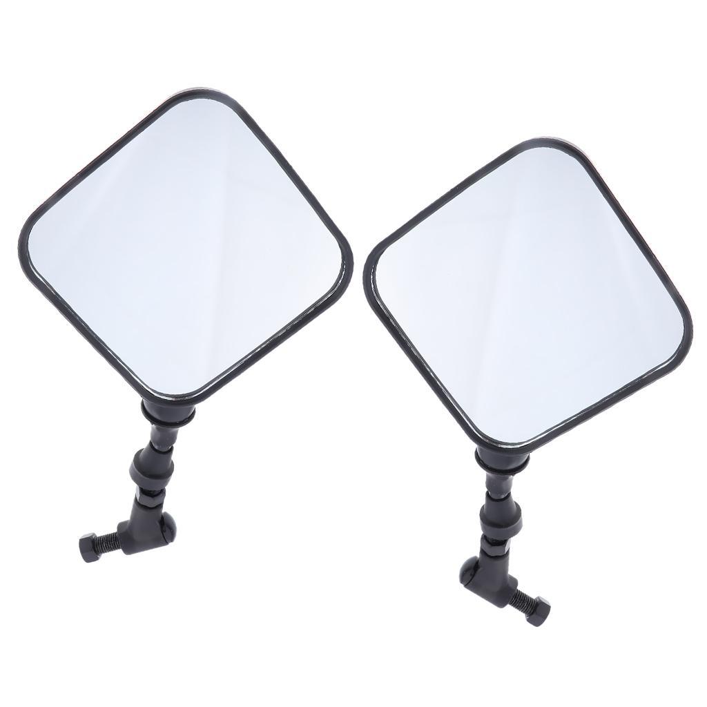 2 Pieces Colorful Rear View Side Mirrors Universal suit for Motorcycle Cruiser Chopper ATV Scooter, Black