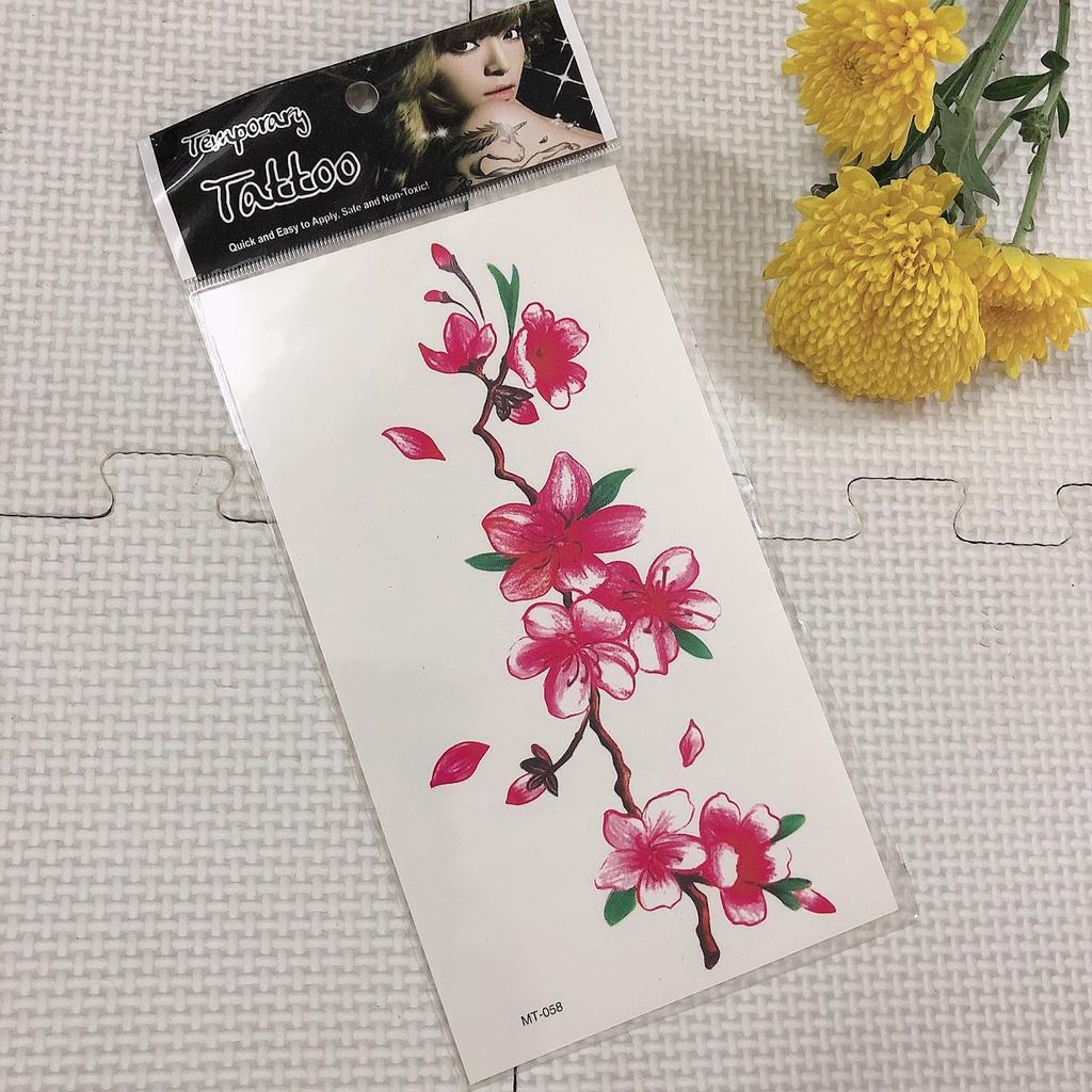 Combo 5 tấm hình xăm dán cao cấp 10x20cm: Hoa xinh khoe sắc