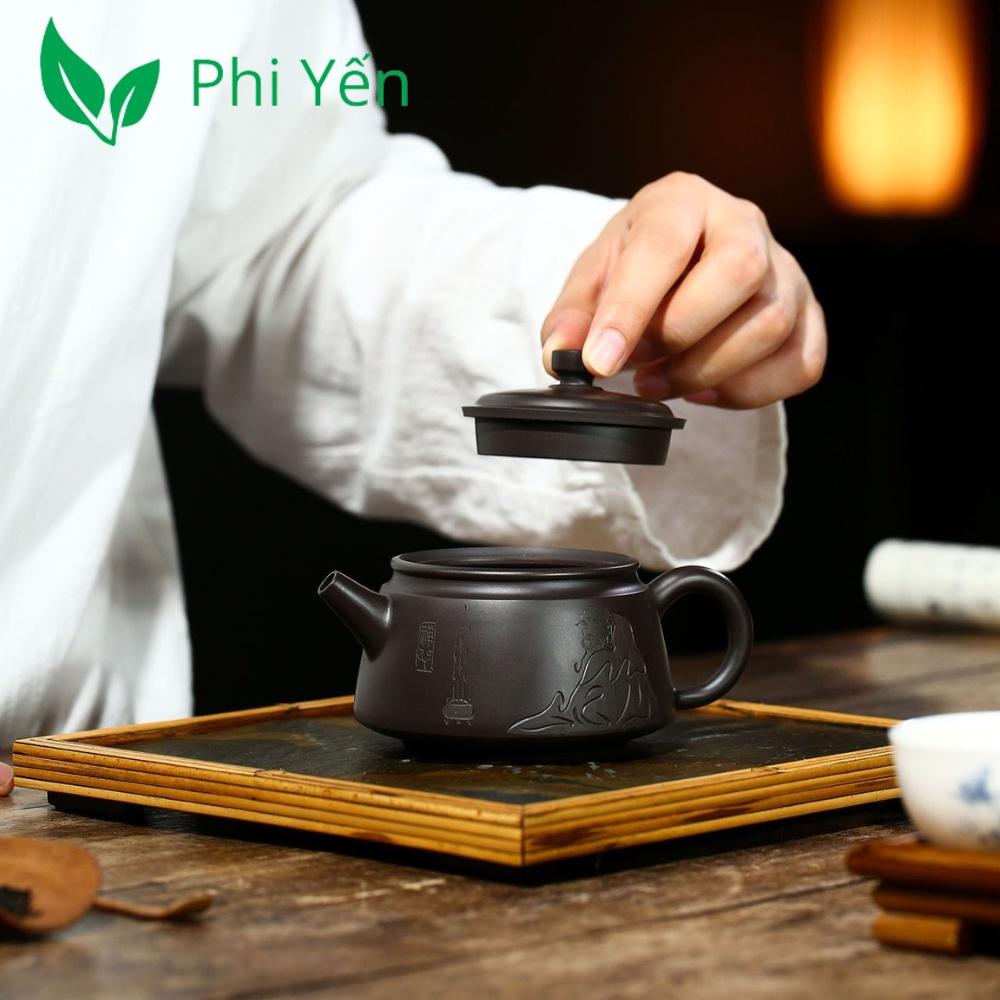Ấm trà Tử sa Hắc sa Thạch biều 200ml hàng siêu VIP HSTB140205