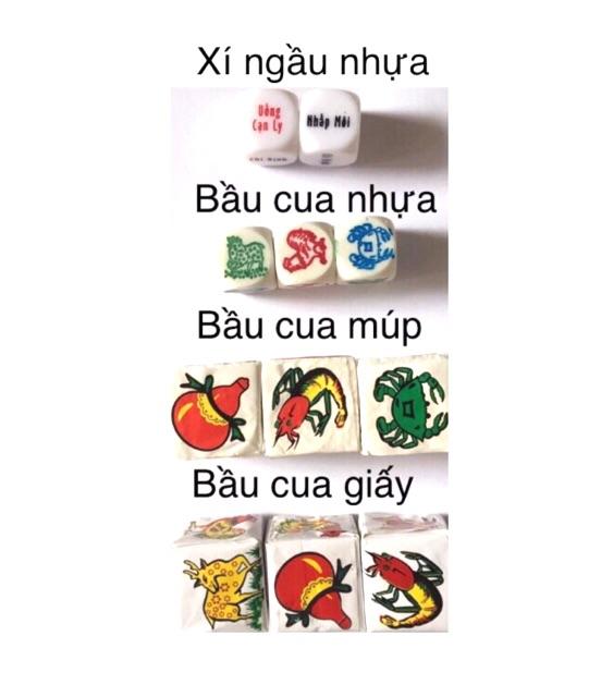 Bầu cua - combo 3 bộ bầu cua và xí ngầu