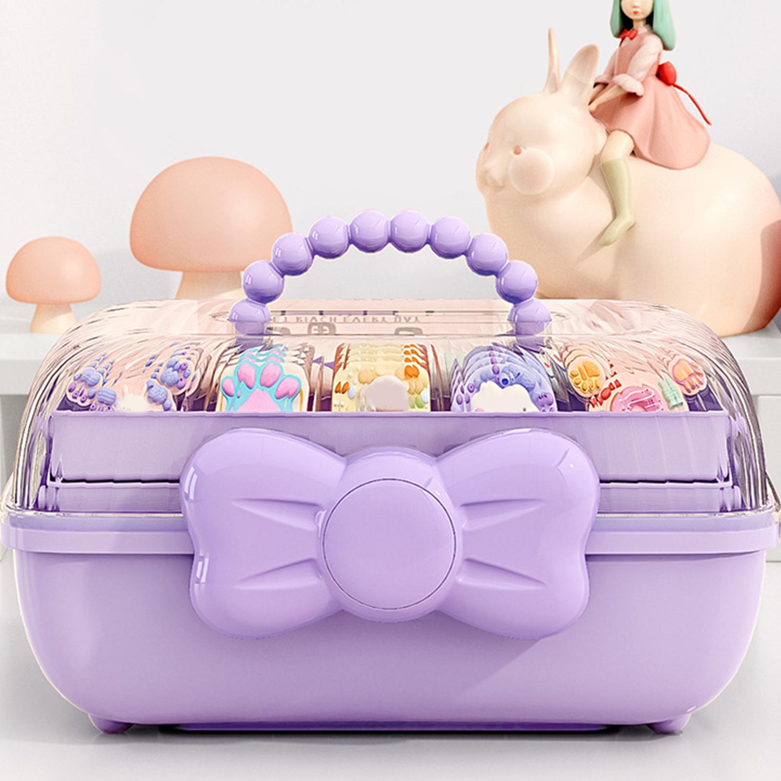 Girl Hair Accessories Storage Box Portable for Hair Pins Hair Bows Necklaces