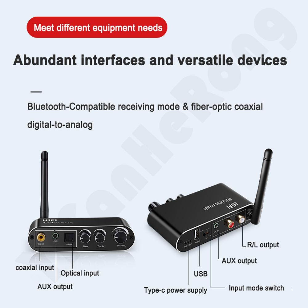 Bộ chuyển đổi quang điện tử DAC mới đồng trục với bộ khuếch đại xe hơi Aux RCA 3,5mm