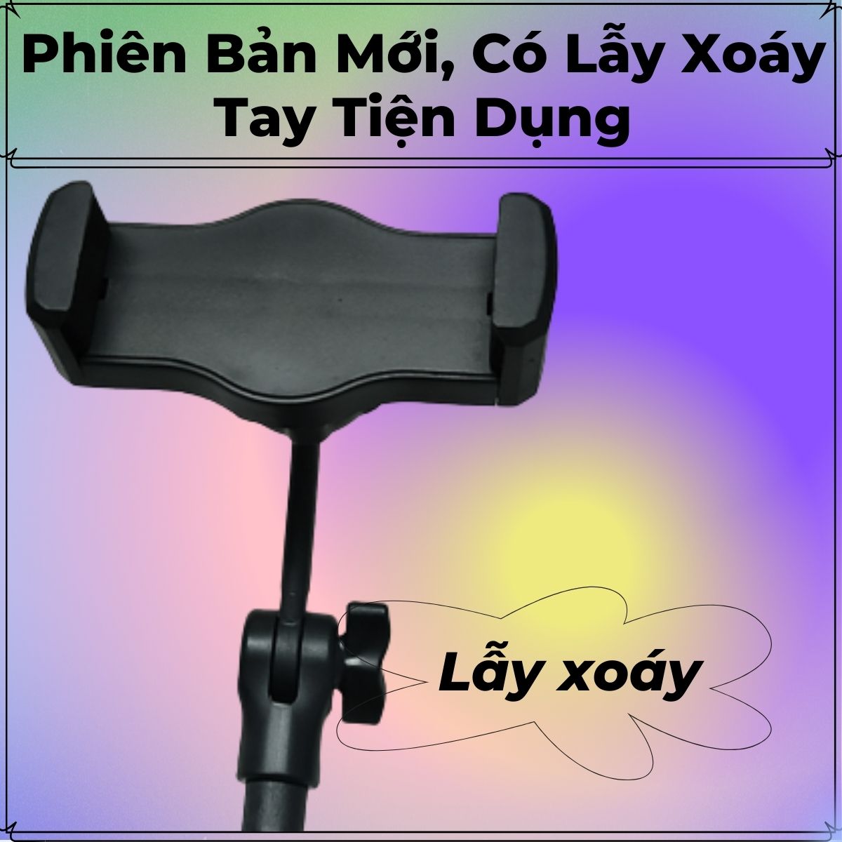 Giá đỡ điện thoại để bàn xoay 360 độ, tùy chỉnh độ dài, chất liệu nhựa cao cấp để livestream, giải trí, học online