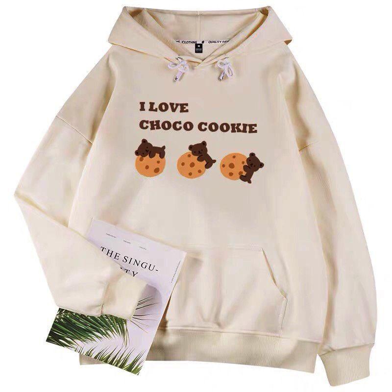 ÁO HOODIE NAM NỮ IN I LOVE CHOCO COOKIE