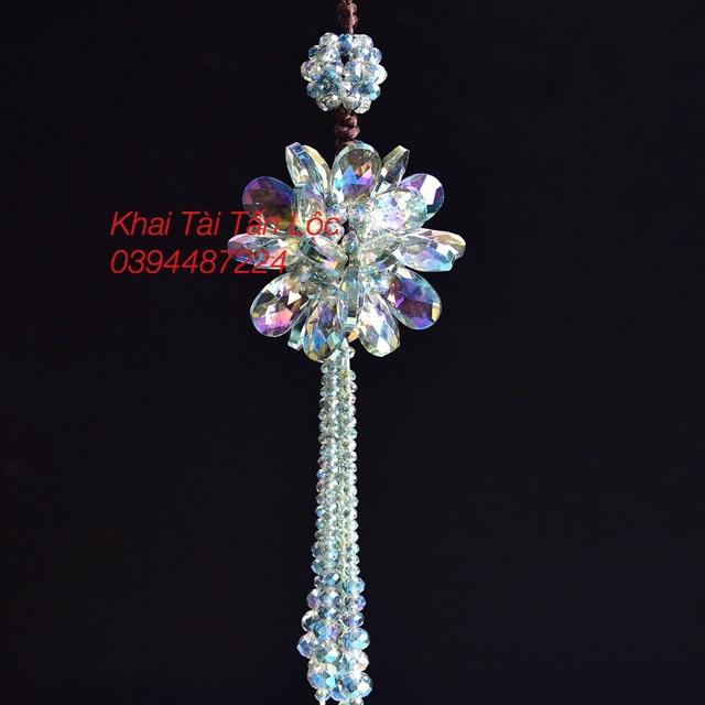 Dây treo xe hơi pha lê phong thủy hóa sát mang bình an