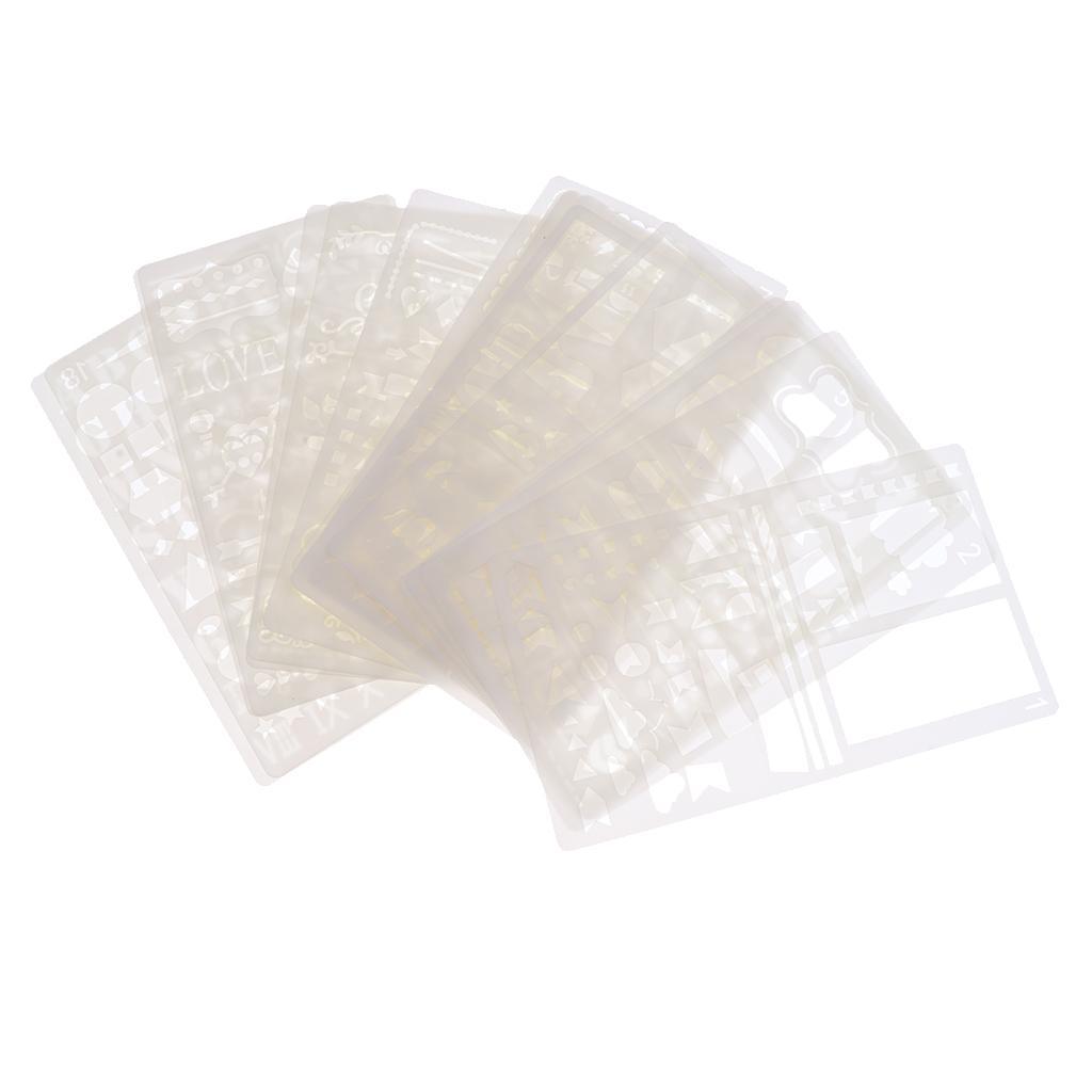 20 Pieces Plastic Journal Stencils Drawing Template for Planner/Journaling/Scrapbooking/Notebook/Diary/Card/Art