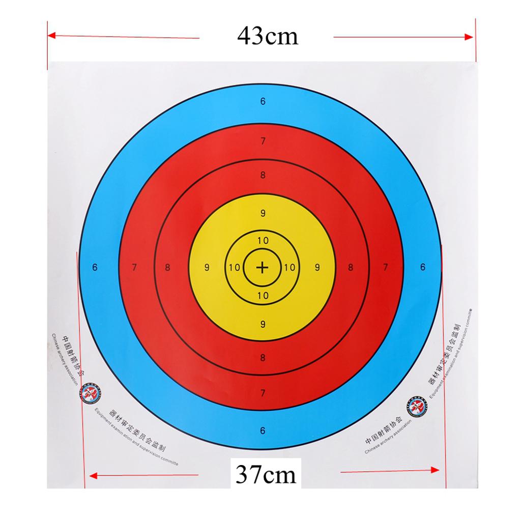 12 Pieces Professional Archery Target Paper For Recurve Bow Longbow 43x43cm