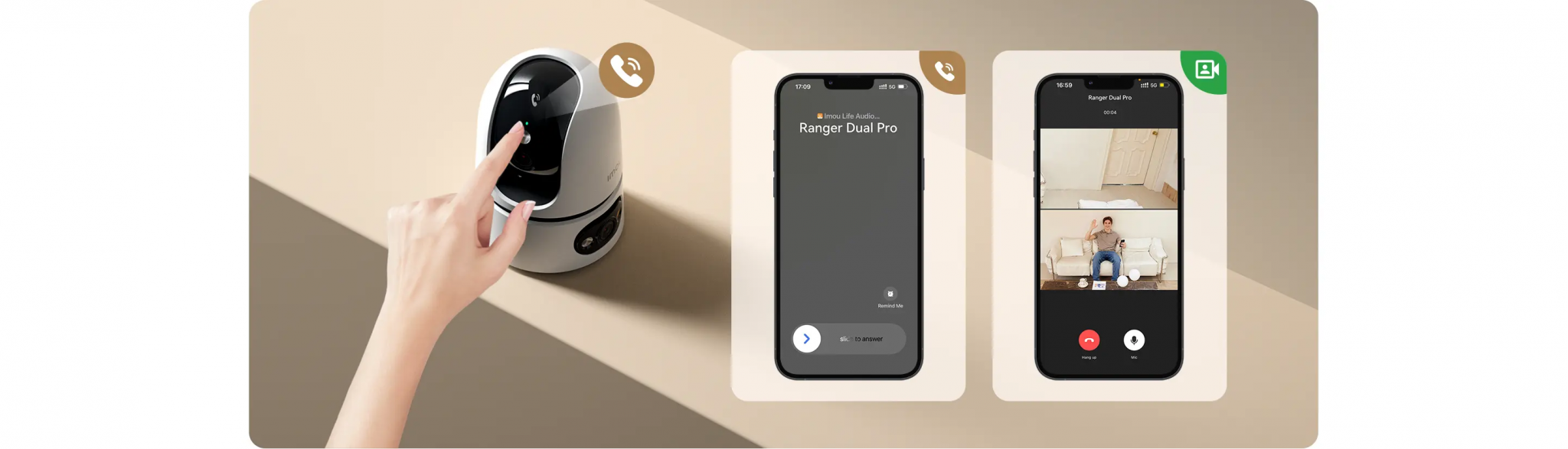 Camera IMOU trong nhà IPC-S2XEP-10M0S - 2 ống kính 10MP, Đàm thoại 2 chiều, Gọi 1 chạm, Đèn &amp; còi - Tích hợp nút gọi trực tiếp - Hàng Chính Hãng