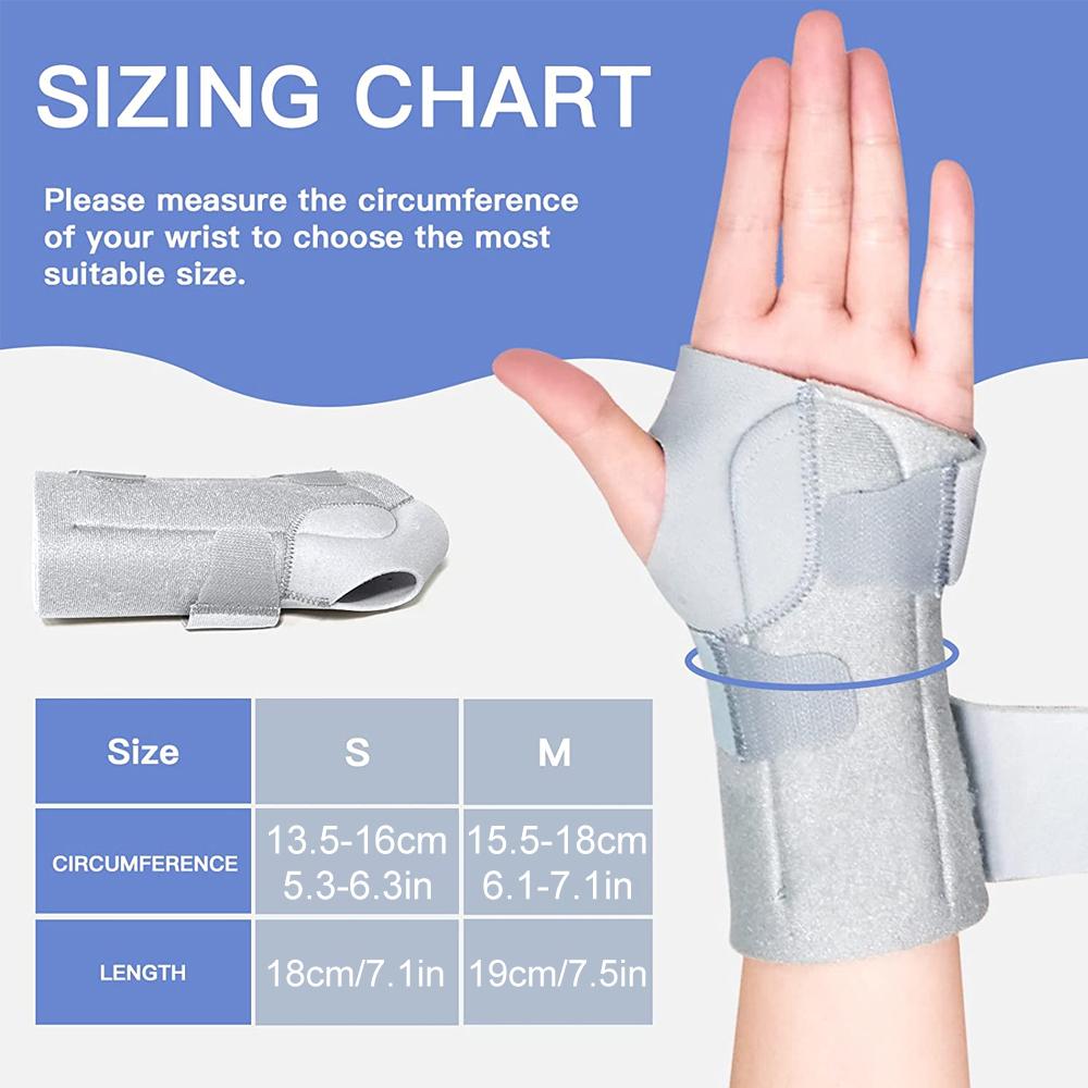 1 Chiếc Nẹp Cổ Tay Ống Cổ Tay Bảo Vệ Cổ Tay Hỗ Trợ Tay Nẹp Lòng Bàn Tay Bọc Cổ Tay Chấn Thương Gãy Cố Định Chỉnh Hình Dây Đeo Tay Color: Gray - Left Size: M
